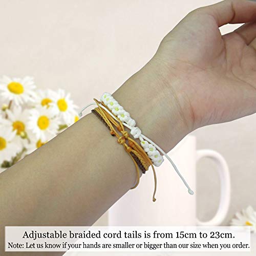 Miiras Trabajo Pulsera Hecha a Mano para Mujer - Best Sewer Ever - Wit Geel FL-YL - Hecho de Cuerda Trenzada y Acero Inoxidable - Gift for Sewer