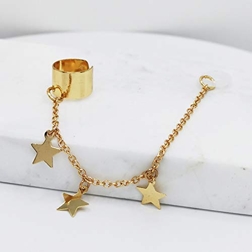 Milageto 1 par de Clip de Oreja Anti pérdida de Moda Bluetooth Soportes de Auriculares Accesorios Unisex Pendientes para - De Oro