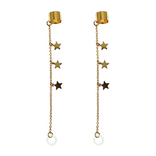 Milageto 1 par de Clip de Oreja Anti pérdida de Moda Bluetooth Soportes de Auriculares Accesorios Unisex Pendientes para - De Oro