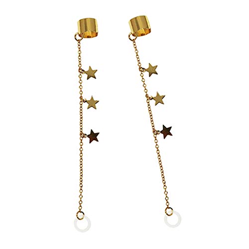 Milageto 1 par de Clip de Oreja Anti pérdida de Moda Bluetooth Soportes de Auriculares Accesorios Unisex Pendientes para - De Oro