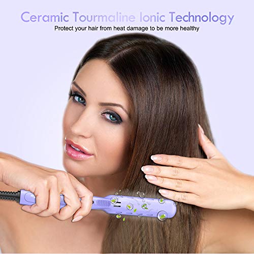 Milantia Plancha de Pelo Pequeña,Plancha de Pelo Profesional Calor Rápido 410 ℉ 210 ℃ Plancha de Pelo Rizadora Plancha Barba Cabello para los Hombres Mujer Niño