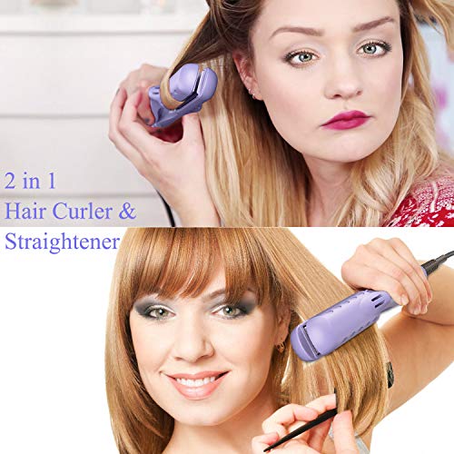 Milantia Plancha de Pelo Pequeña,Plancha de Pelo Profesional Calor Rápido 410 ℉ 210 ℃ Plancha de Pelo Rizadora Plancha Barba Cabello para los Hombres Mujer Niño