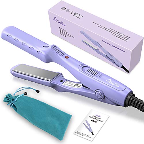 Milantia Plancha de Pelo Pequeña,Plancha de Pelo Profesional Calor Rápido 410 ℉ 210 ℃ Plancha de Pelo Rizadora Plancha Barba Cabello para los Hombres Mujer Niño