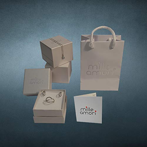 MILLE AMORI ∞ Pendientes Mujer Oro y Diamantes - Oro Blanco 9 Kt 375 ∞ Diamantes 0.04 Kt - Florence