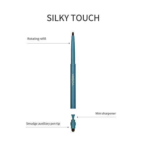 Mimore Eyeliner Pencil Impermeable Suave y fluido, Eyeliner Pen Secado rápido Maquillaje cosmético de larga duración Lápiz delineador de ojos, Antifouling Todo el día Fácil de usar, Negro