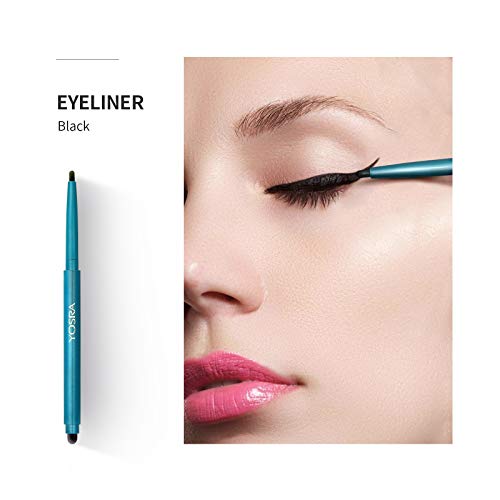 Mimore Eyeliner Pencil Impermeable Suave y fluido, Eyeliner Pen Secado rápido Maquillaje cosmético de larga duración Lápiz delineador de ojos, Antifouling Todo el día Fácil de usar, Negro