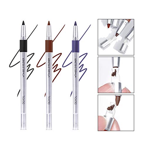 Mimore Professional Eyeliner Lápiz delineador de ojos automático impermeable suave, Stay All Day Impermeable A prueba de manchas (ébano negro)