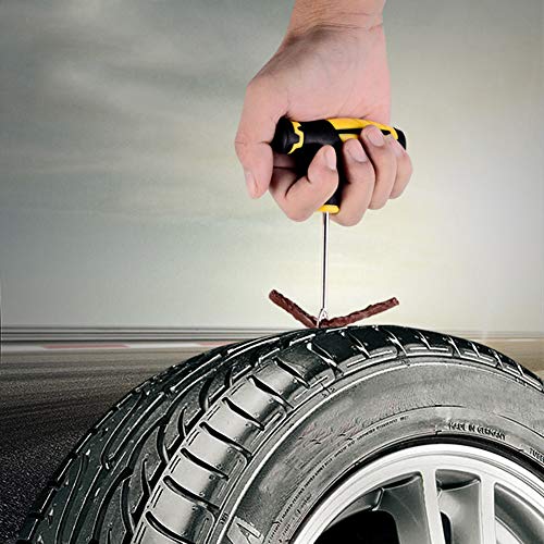 MINGWEN Universal Kit de Reparación de Neumáticos para Arreglar Pinchazos y Plug Flats Value Pack para Autos, Camiones, Motocicletas Herramienta de Enchufe del Neumático