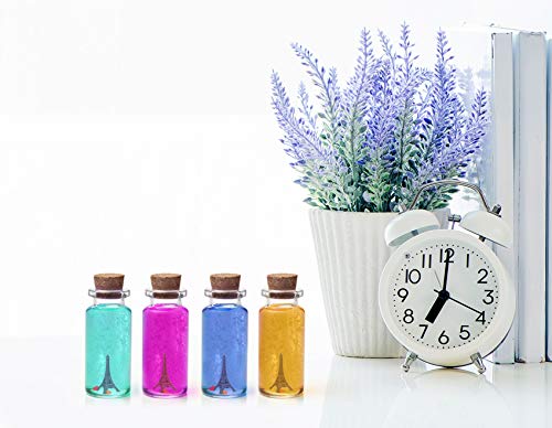 Mini Botellas de Vidrio con Tapón de Corcho (60 Piezas) - 10ml Miniatura Viales de Vidrio Frascos con 30m Cordel y 60 Tornillos de Ojo para Deseo de Fiesta Mensaje, Bodas Decoración, DIY Manualidades