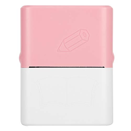 Mini Impresora PortáTil, Impresora InaláMbrica con Impresión TéRmica, Impresora de Bolsillo para Preguntas de Clasificación Incorrecta Copia de CóDigo de Barras Impresión de FotografíAs(rosado)
