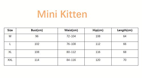 Mini kitten - Pijama de Mujer de Algodón Calido y Comodo de conjutos Largo para el Invierno, Camiseta y Pantalones con puño diseño Liso con Dibujo