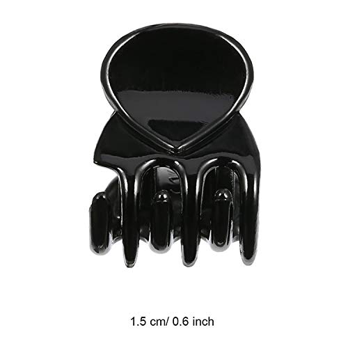 Mini pinzas para el cabello, paquete de 24 garras pequeñas para el cabello, pasadores de plástico, abrazaderas, pinza de mordaza pequeña para niñas, mujeres, mujer, 1.5 CM, negro