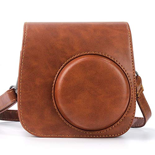 Mini PU Funda de Cuero, PTNeu Estuche para la Camara para Fujifilm Instax Mini 8 Mini 8 Mini 9, Bolsa Funda de Cámara Instantánea, Bolso Exclusivo para Cámara Retro con Correa Extraíble