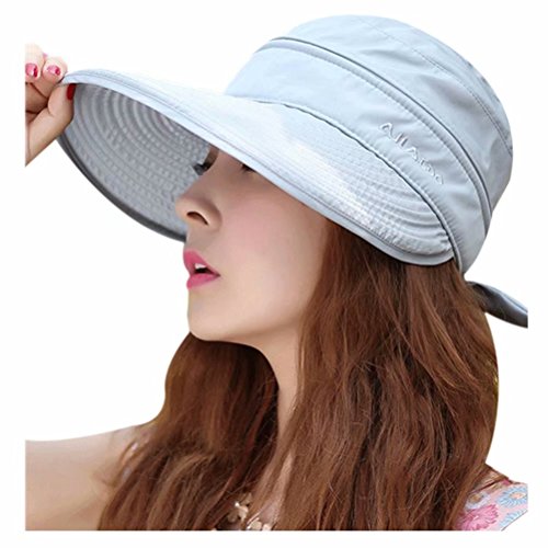 Minions Boutique Sombrero de visera para mujer, protección UV, para playa, pesca, sol y viseras anti-UV, mujer, gris