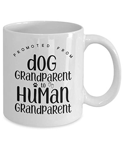 MipoMall® anuncio de embarazo perro abuelo humano bebé revelar la mejor idea de regalos tazas de café taza de té regalo familiar regalo promocionado MG1555