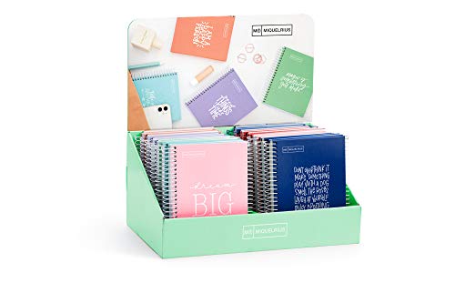 MIQUELRIUS - Cuaderno Notebook Messages - 1 franja de color, A6, 100 Hojas cuadriculadas de 5mm, Papel 90 g, Sin Taladros, Cubierta de Cartón Extra Duro, Color Lavanda