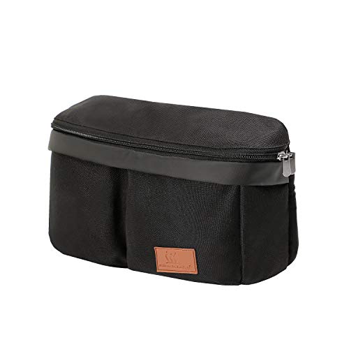 Miracle Baby Bolsa Organizadora de Cochecitos para Mamá,Bolsa Carrito Bebe Súper Liviana, Multifuncional de Gran Capacidad para Almacenar-32 * 20 * 19cm(Negro puro)