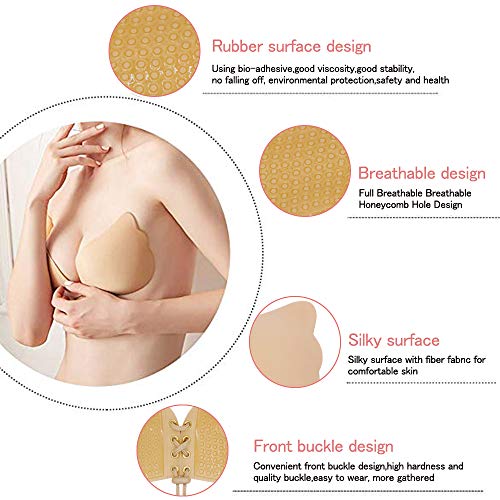 Miriqi Sujetador Invisible Coneja para Mujer Silicona Push Up Sujetadores Adhesivos Invisibles Reutilizable Pezón (C)