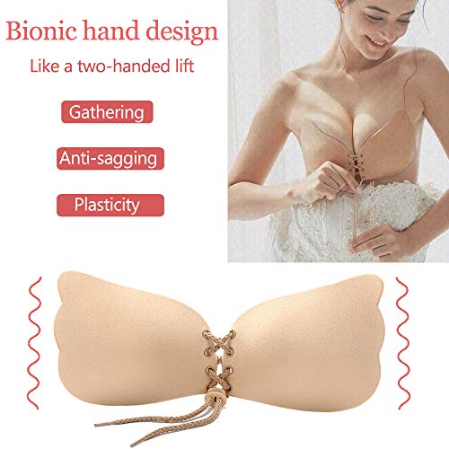 Miriqi Sujetador Invisible Coneja para Mujer Silicona Push Up Sujetadores Adhesivos Invisibles Reutilizable Pezón (C)