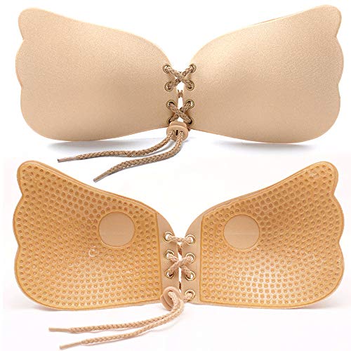 Miriqi Sujetador Invisible Coneja para Mujer Silicona Push Up Sujetadores Adhesivos Invisibles Reutilizable Pezón (C)