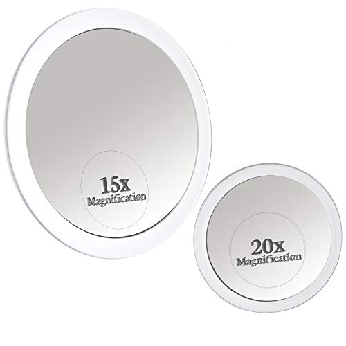 Mirrorvana Espejo Aumento 15X y 20X con Ventosa (x15 & x20 Magnification Spot Suction Mirrors)