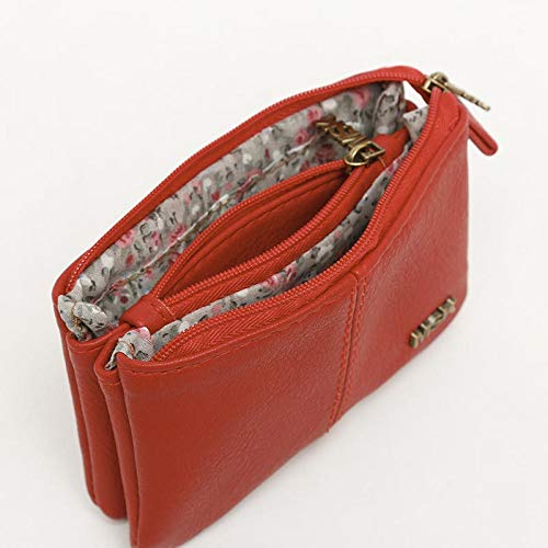 Misako Monedero Veris | Monedero para Mujer, Portamonedas Color Burdeos, 3x12x8cm