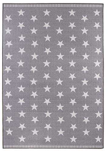 Misento Alfombra, 100% Poliamida, Gris Claro, 133 x 190 cm