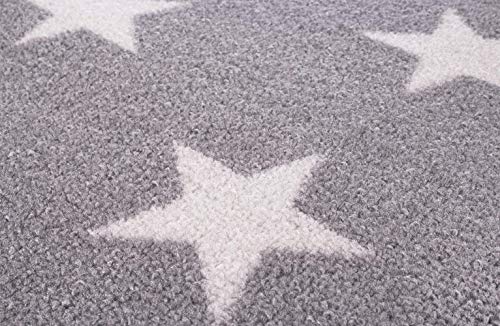 Misento Alfombra, 100% Poliamida, Gris Claro, 133 x 190 cm