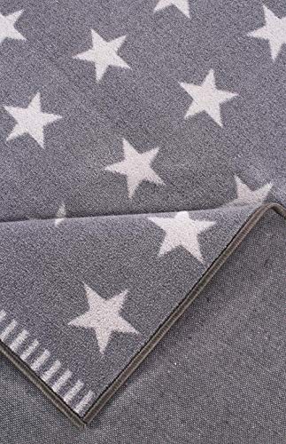 Misento Alfombra, 100% Poliamida, Gris Claro, 133 x 190 cm