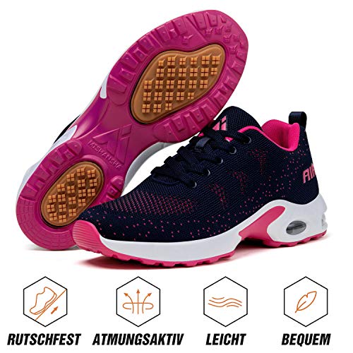 Mishansha Air Zapatillas de Deportes Mujer Ligeros Zapatos de Correr Femenino Antideslizante Calzado Gimnasio Sneakers Fitness Rosa, Gr.39 EU