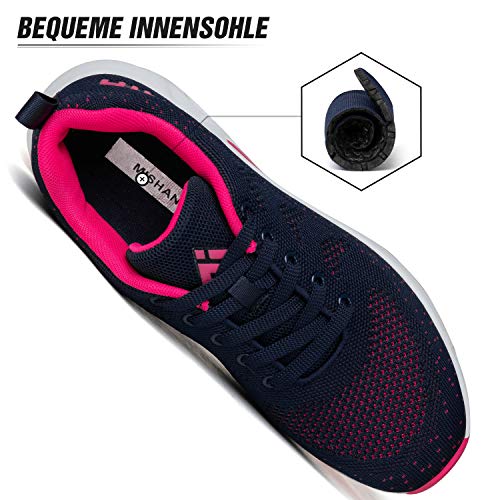 Mishansha Air Zapatillas de Deportes Mujer Ligeros Zapatos de Correr Femenino Antideslizante Calzado Gimnasio Sneakers Fitness Rosa, Gr.39 EU