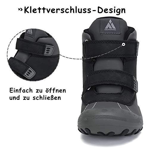 Mishansha Zapatillas de Montaña Niños Antideslizante Transpirable Zapatos de Trekking Niño Niña Calzado Senderismo Negro Gr.24