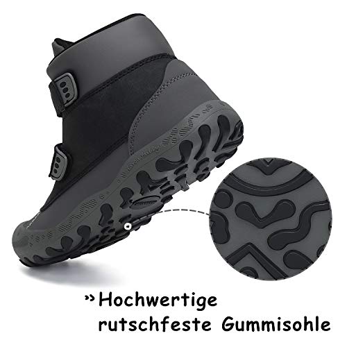 Mishansha Zapatillas de Montaña Niños Antideslizante Transpirable Zapatos de Trekking Niño Niña Calzado Senderismo Negro Gr.24