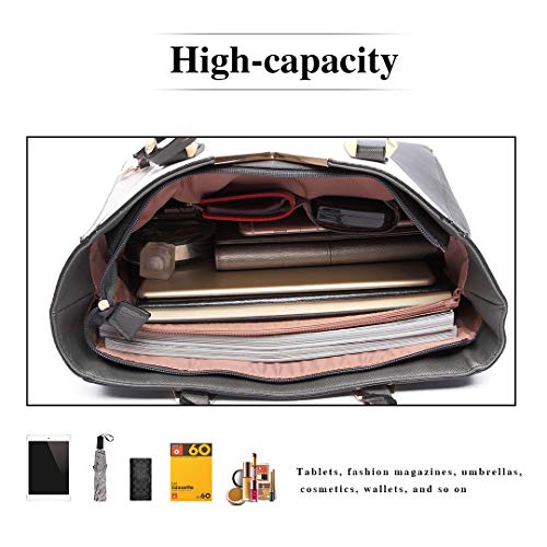 Miss Lulu Bolso de Mano Mujer Bolso Señora Tote Multicolor Piel Sintética Ajustable Bolso Hombro