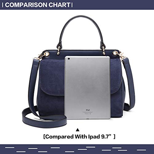 Miss Lulu Mujer Bolsa de asa superior Bolsos de gamuza Bandolera bandolera Para el trabajo Compras Viajar Cuero pu Armada