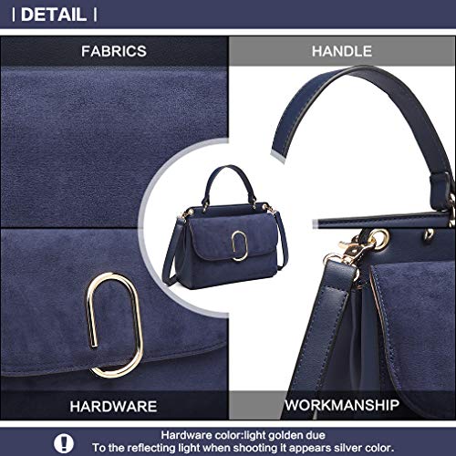 Miss Lulu Mujer Bolsa de asa superior Bolsos de gamuza Bandolera bandolera Para el trabajo Compras Viajar Cuero pu Armada