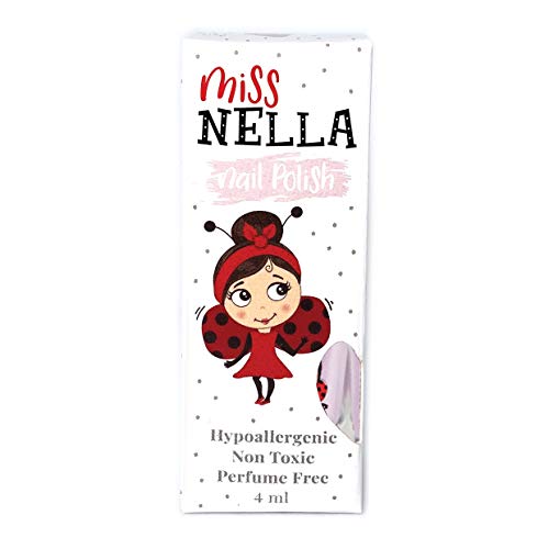 Miss Nella BUTTERFLY WINGS- Esmalte púrpura especial para uñas con brillos para niños, fórmula despegable, a base de agua y sin olor
