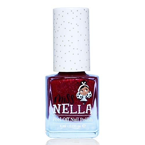 Miss Nella JAZZBERRY JAM- Esmalte especial para uñas con brillos para niños, fórmula despegable, a base de agua y sin olor