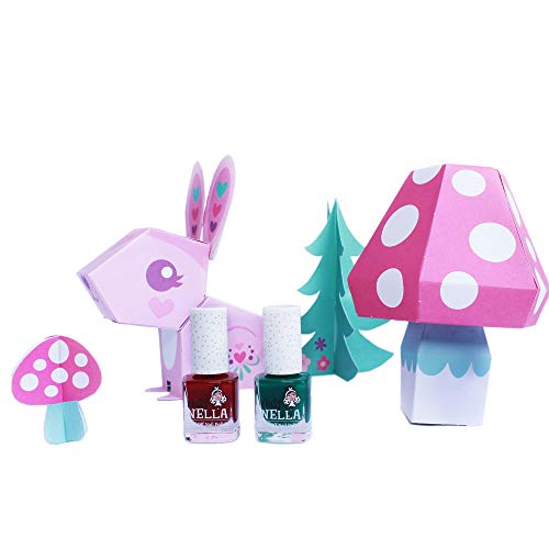 Miss Nella JAZZBERRY JAM- Esmalte especial para uñas con brillos para niños, fórmula despegable, a base de agua y sin olor
