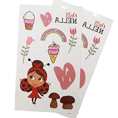 Miss Nella KIT DE UÑAS Y PAQUETE DE 3 ESMALTES - Accesorios para uñas para niños - 3 esmaltes de uñas desprendibles, adhesivos para uñas, tatuajes, separadores de uñas y separadores de dedos