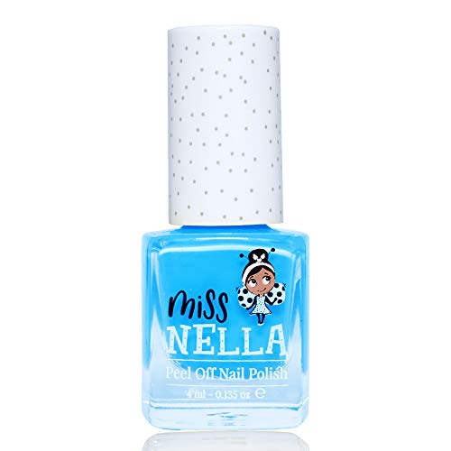 Miss Nella MERMAID BLUE- azul Esmalte especial para uñas para niños, fórmula despegable, a base de agua y sin olor