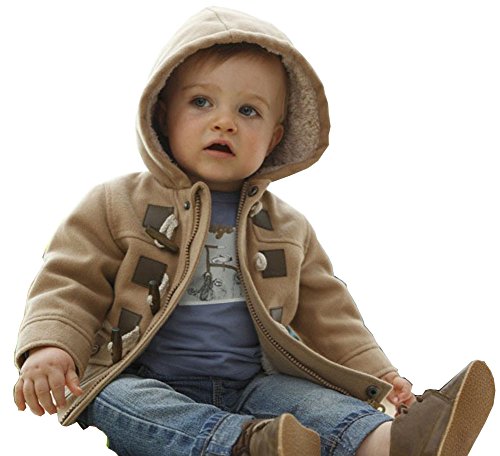 MissChild Abrigo de Capucha Bebé otoño Invierno, Chaqueta Ropa Manga Larga Acolchado Outerwear para Niños Marrón Label 100