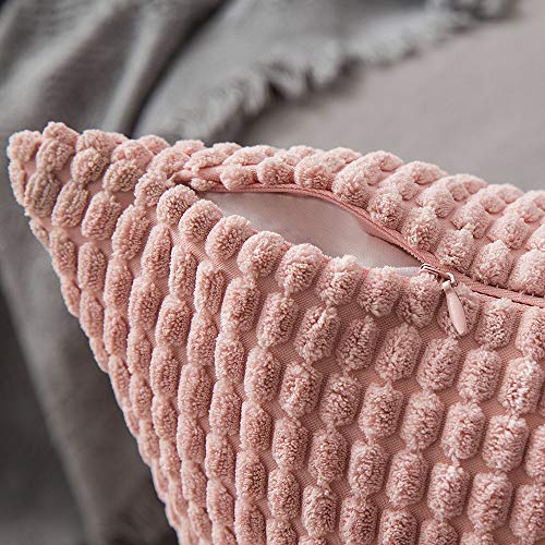 MIULEE Juego de 2 Funda de Cojín Fundas de Almohada Suave Decorativa Cuadrado Pana Granulado Poliéster para Hogar Sofá Silla Cama Sala de Estar Dormitorio30x50cm 2 Piezas Sakura Rosa