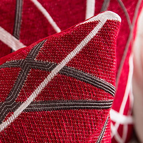 MIULEE Navidad 2 Piezas de Funda de Cojines Gamuza Sintética Funda de Almohada Cuadrada Diseño Geométrico Decorativas para Hogar Sofá Cama Silla Habitacion salón Dormitorio 40x40cm Helado Rojo