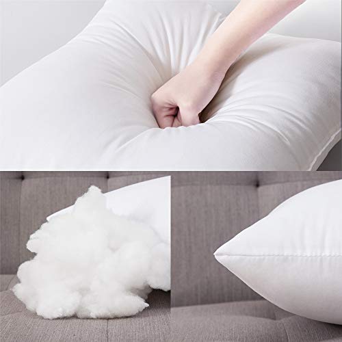 MIULEE Relleno de Cojines Juego de 4 Unidades Almohada Suave Mullido y Suave para Funda de Cojines Decoración Poliéster y Algodón Antialérgico Indeformable Cojines para Sófa Cama Hogar Blanco 45x45cm