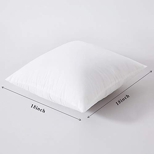 MIULEE Relleno de Cojines Juego de 4 Unidades Almohada Suave Mullido y Suave para Funda de Cojines Decoración Poliéster y Algodón Antialérgico Indeformable Cojines para Sófa Cama Hogar Blanco 45x45cm
