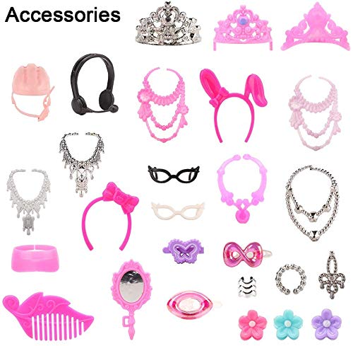 Miunana 123 Accesorios: 15 Vestidos + 108 Accesorios Seleccionado Al Azar Fashion para 11.5 Pulgada 30CM Muñeca