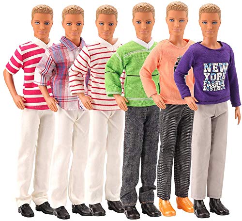 Miunana 3X Fashionista Trajes de Ropas Casual + 2 Pares Zapatos para 12 Pulgada Muñecas