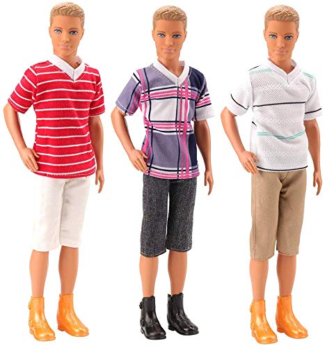 Miunana 3X Fashionista Trajes de Ropas Casual + 2 Pares Zapatos para 12 Pulgada Muñecas