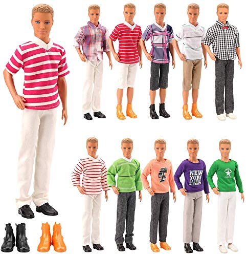 Miunana 3X Fashionista Trajes de Ropas Casual + 2 Pares Zapatos para 12 Pulgada Muñecas